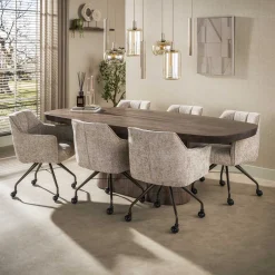 Hanglamp Serene 4+3-lichts Beige - Giga Meubel