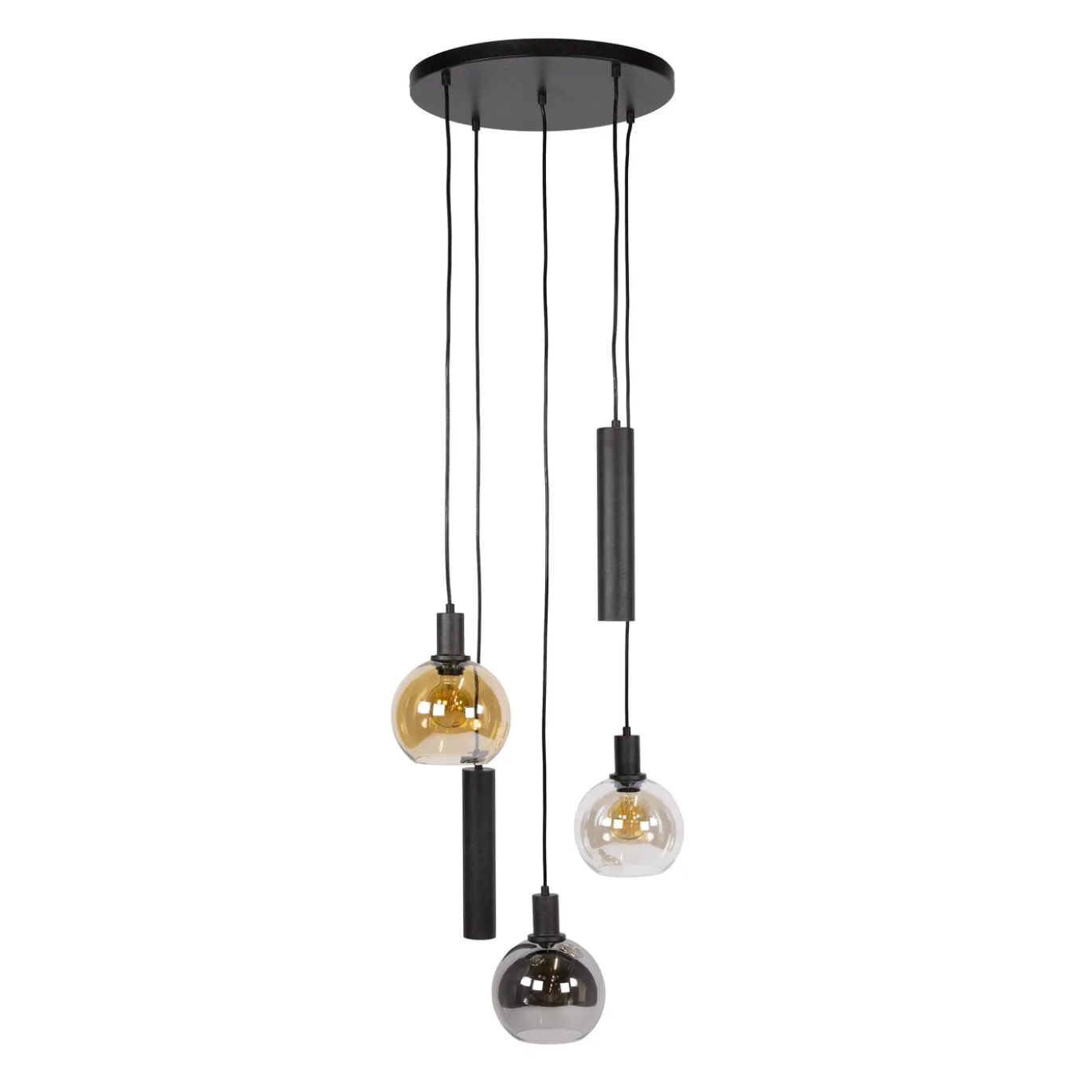 Hanglamp Sfera Tricolore Getrapt 5-lichts Artic Zwart - Giga Meubel