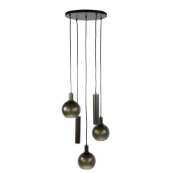 Hanglamp Sfera Tricolore Getrapt 5-Lichts Sienna Bruin/Frosted - Giga Meubel