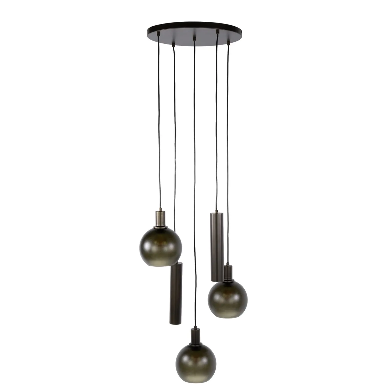 Hanglamp Sfera Tricolore Getrapt 5-Lichts Sienna Bruin/Frosted - Giga Meubel