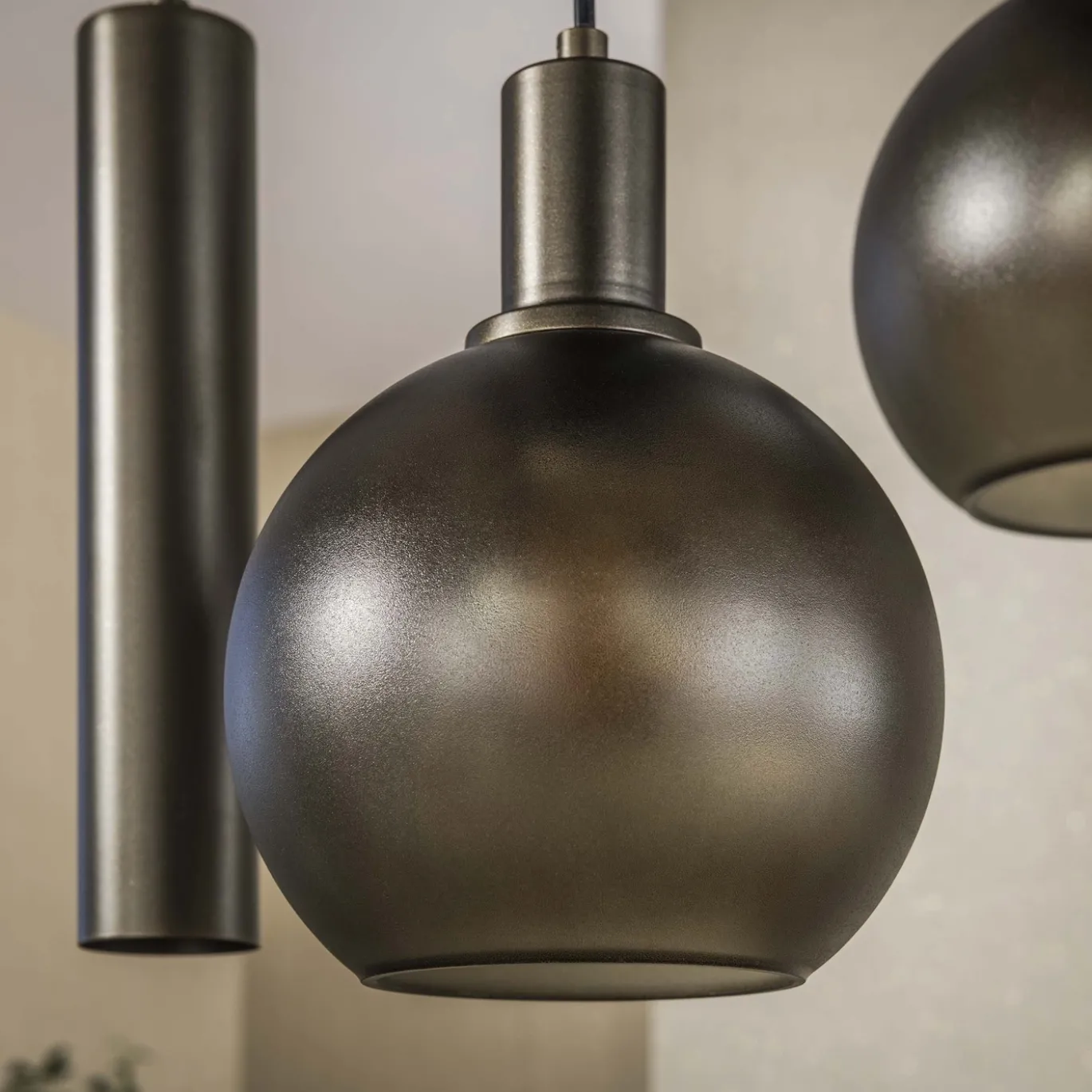 Hanglamp Sfera Tricolore Getrapt 5-Lichts Sienna Bruin/Frosted - Giga Meubel