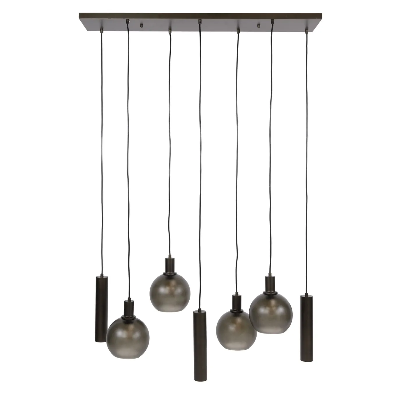 Hanglamp Sfera Tricolore 4+3-lichts Sienna Bruin-frosted - Giga Meubel