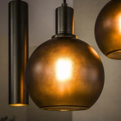 Hanglamp Sfera Tricolore 4+3-lichts Sienna Bruin-frosted - Giga Meubel