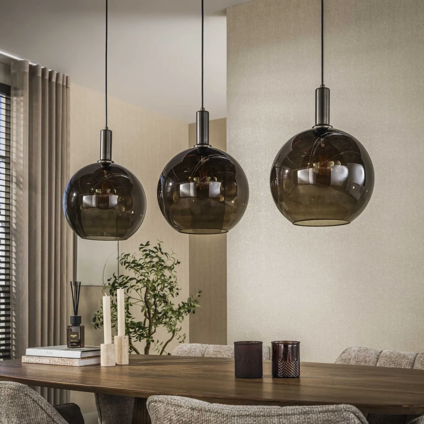 Hanglamp Sfera Tricolore 3-lichts Sienna Bruin - Giga Meubel