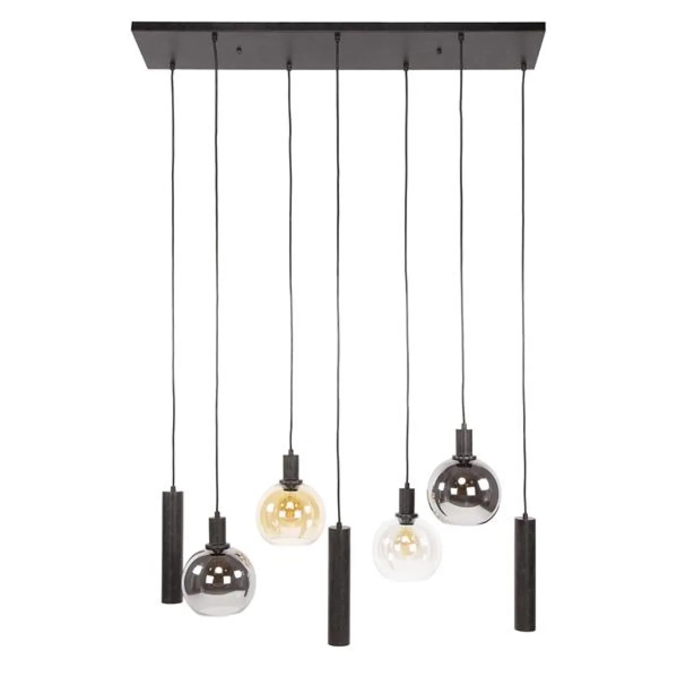 Hanglamp Sfera Tricolore 4+3-lichts Artic Zwart - Giga Meubel