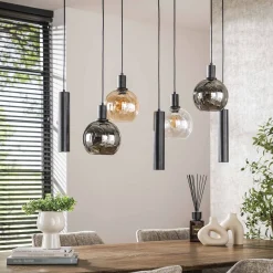 Hanglamp Sfera Tricolore 4+3-lichts Artic Zwart - Giga Meubel