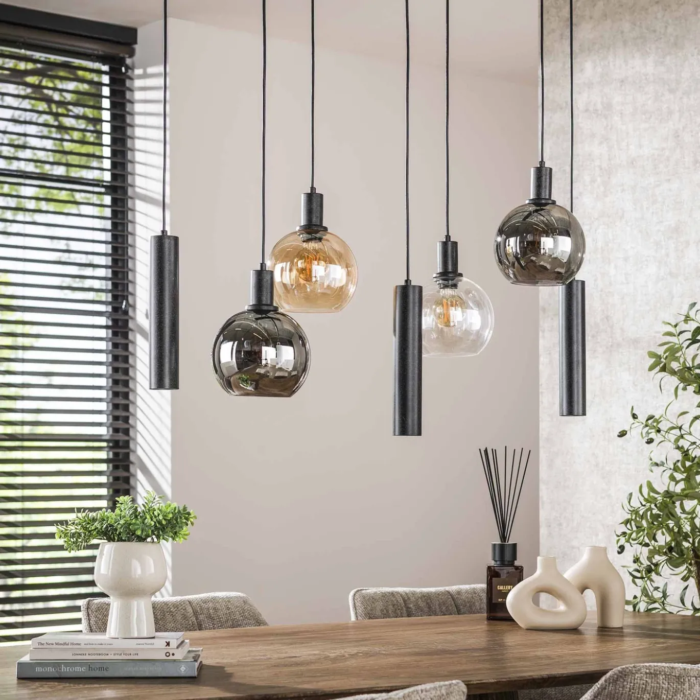 Hanglamp Sfera Tricolore 4+3-lichts Artic Zwart - Giga Meubel