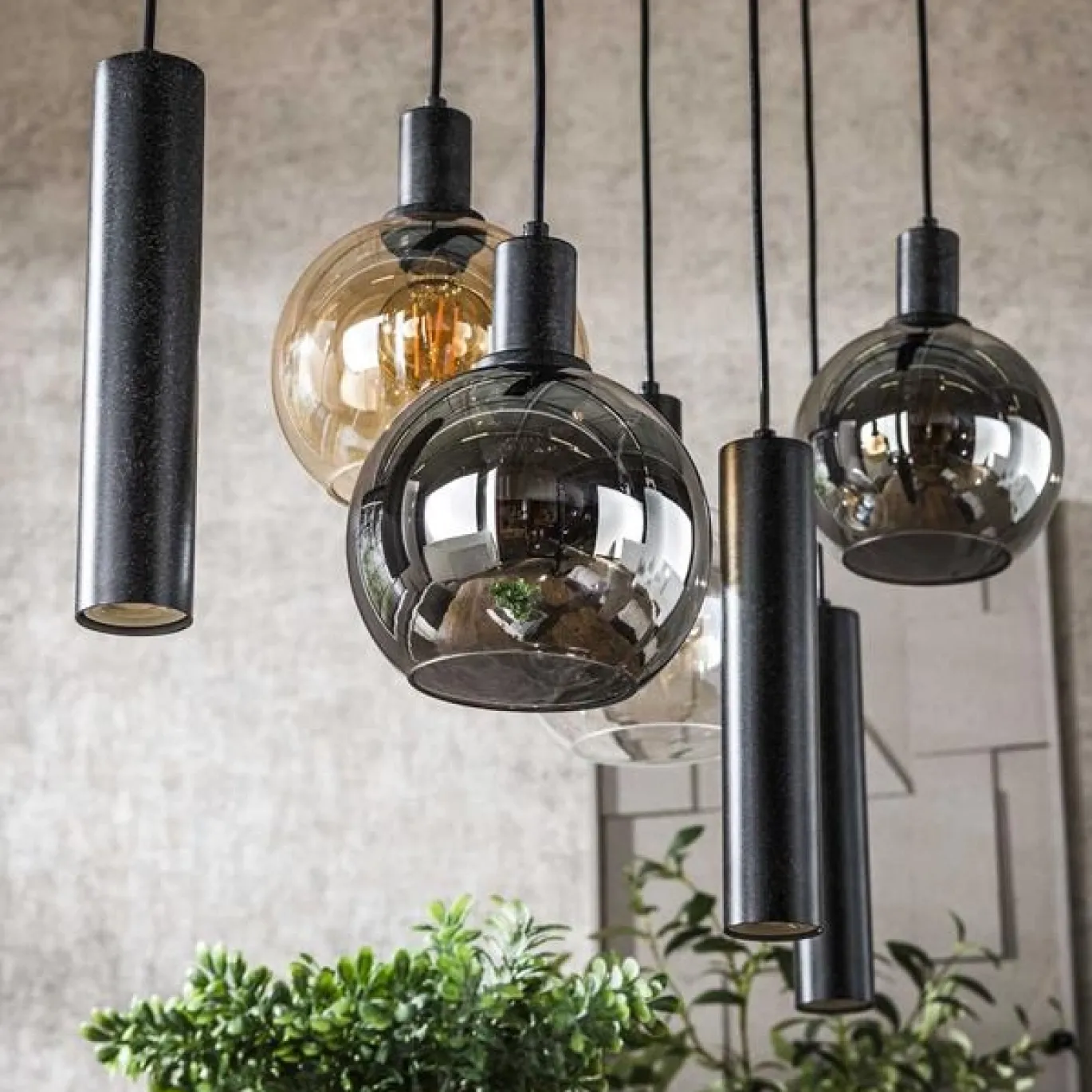 Hanglamp Sfera Tricolore 4+3-lichts Artic Zwart - Giga Meubel