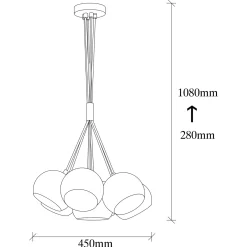 Hanglamp Sivani Cluster Zwart