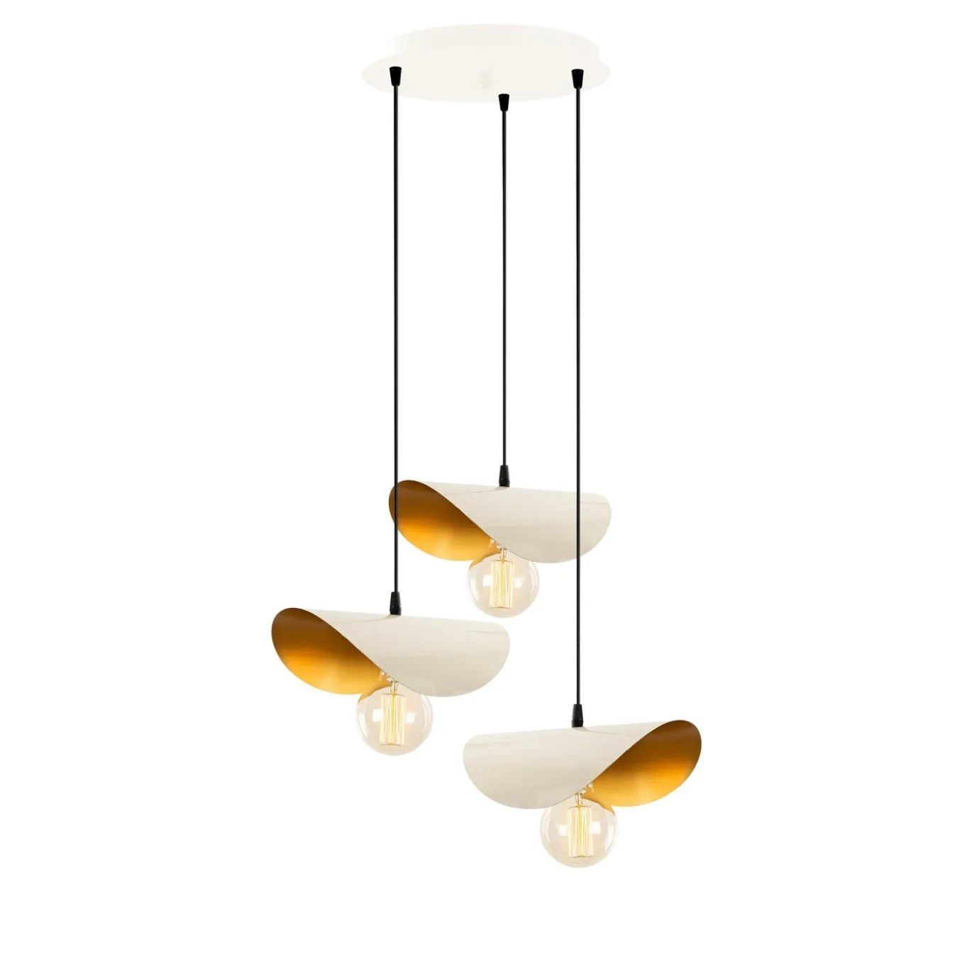 Hanglamp Sivani Leaf Wit 3-Lichts Getrapt