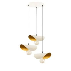 Hanglamp Sivani Leaf Wit 3-Lichts Getrapt
