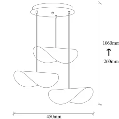 Hanglamp Sivani Leaf Wit 3-Lichts Getrapt