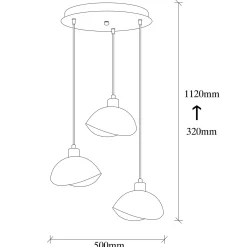 Hanglamp Sivani Shell 3-Lichts Getrapt Zwart