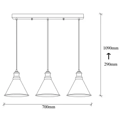 Hanglamp Sivani Triangle 3-Lichts Goud