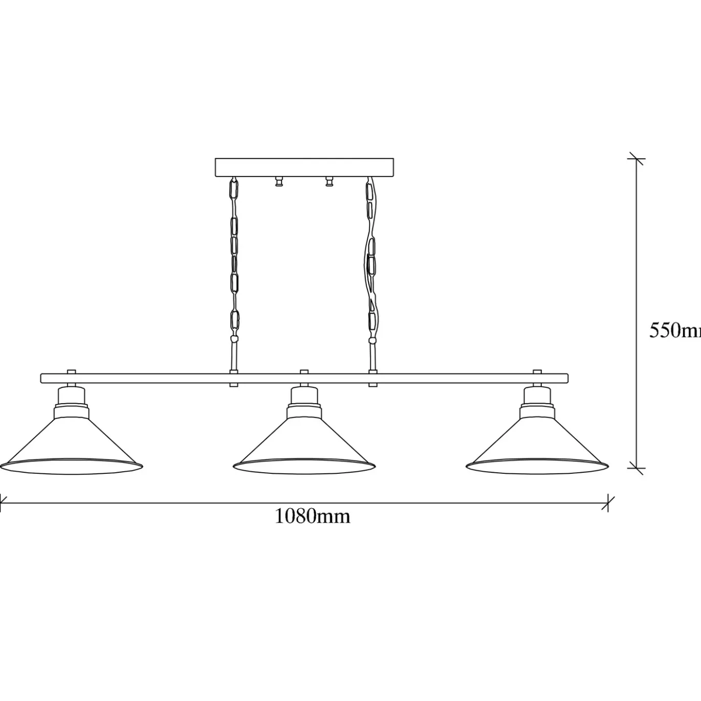 Hanglamp Sivani Vintage Zwart 3-Lichts