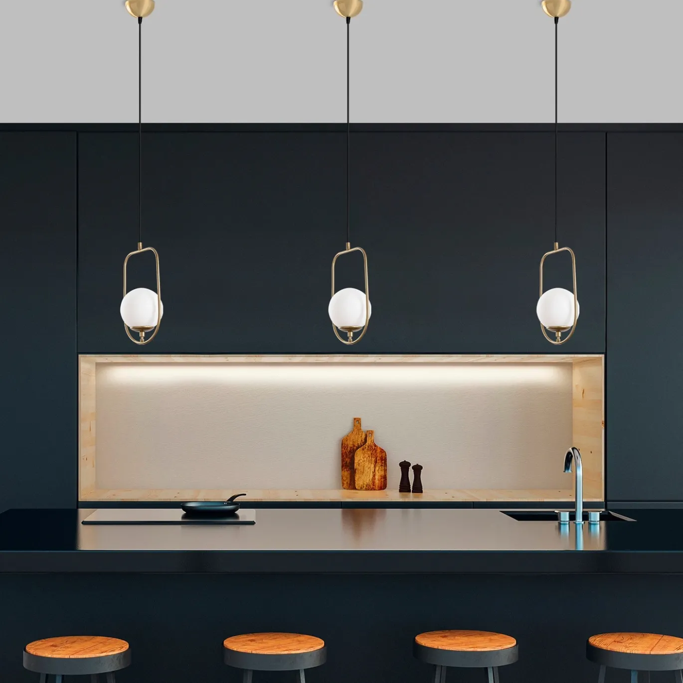Hanglamp Skew Goud
