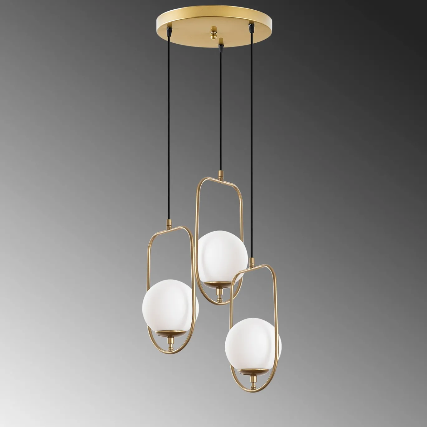 Hanglamp Skew Metaal Goud 3-Lichts
