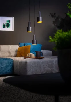 Hanglamp Sledge Metaal 3-Lichts Getrapt Zwart - Giga Meubel