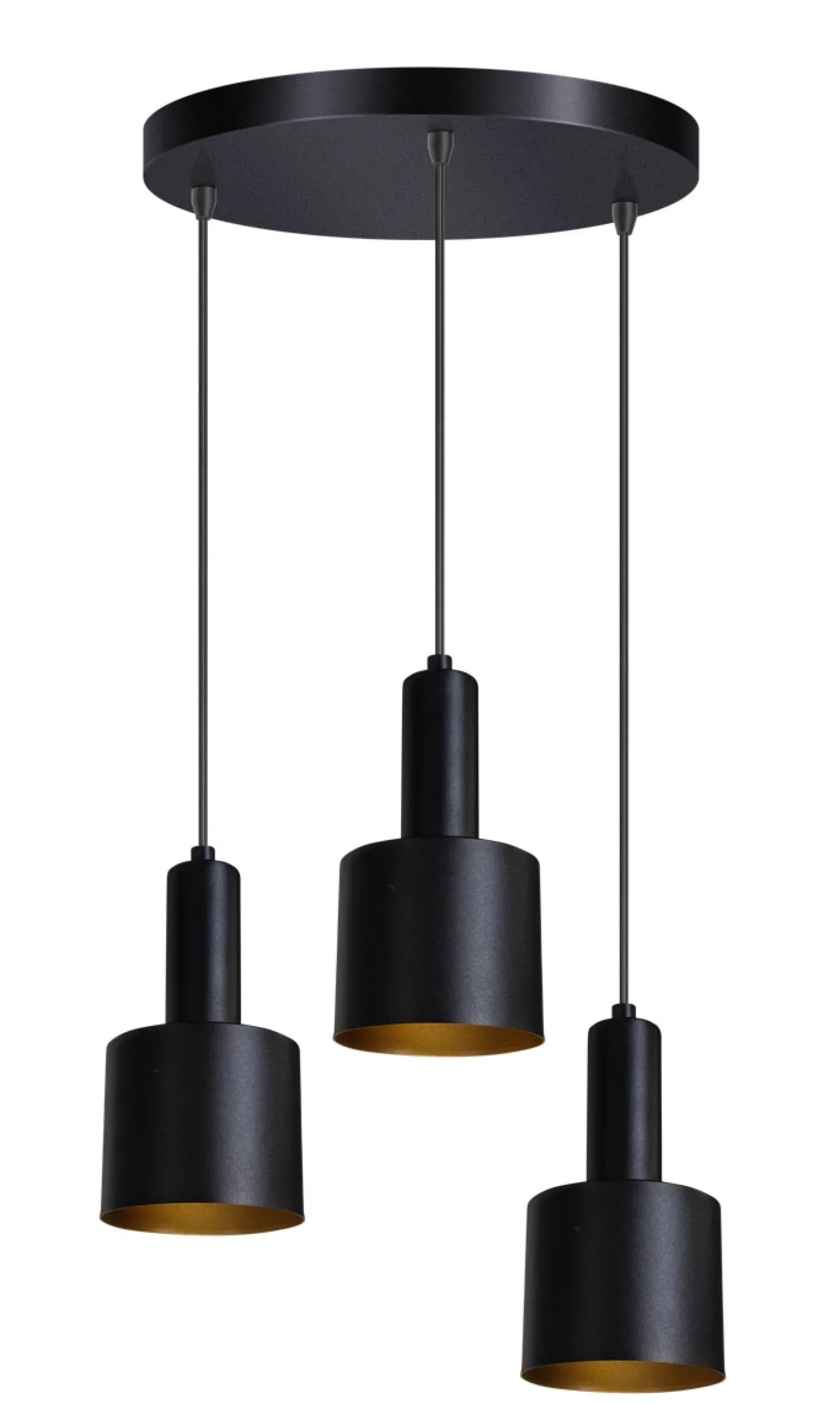 Hanglamp Sledge Metaal 3-Lichts Getrapt Zwart - Giga Meubel