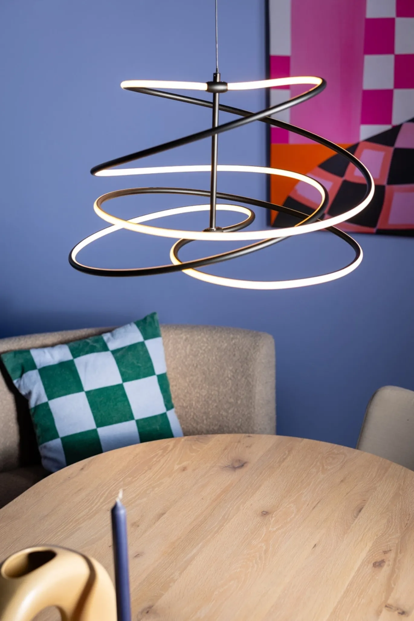 Hanglamp Slinger Zwart Ø52cm - Giga Meubel