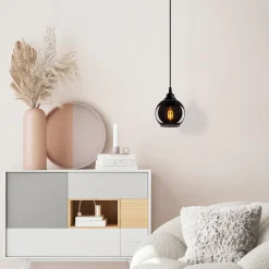 Hanglamp Smoked Bol 1-Lichts Zwart