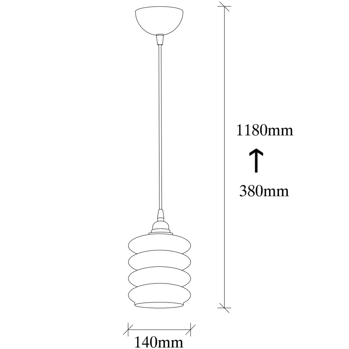 Hanglamp Smoked Tube Zwart