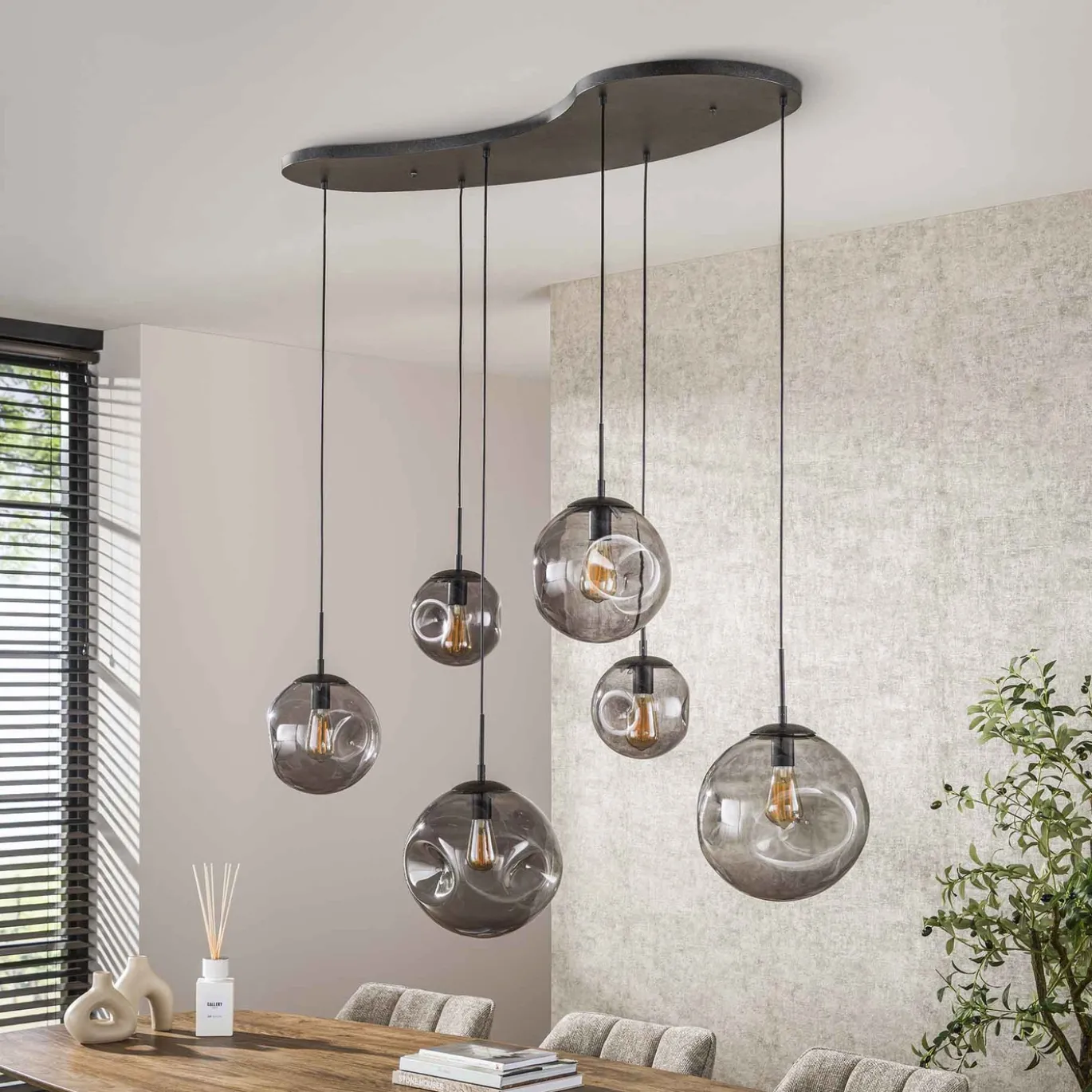 Hanglamp Stellar Black 6-Lichts - Giga Meubel