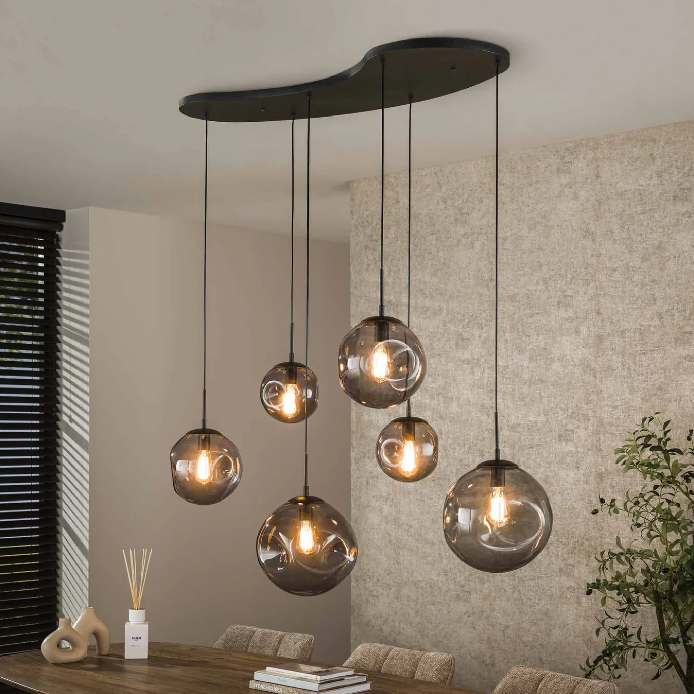 Hanglamp Stellar Black 6-Lichts - Giga Meubel