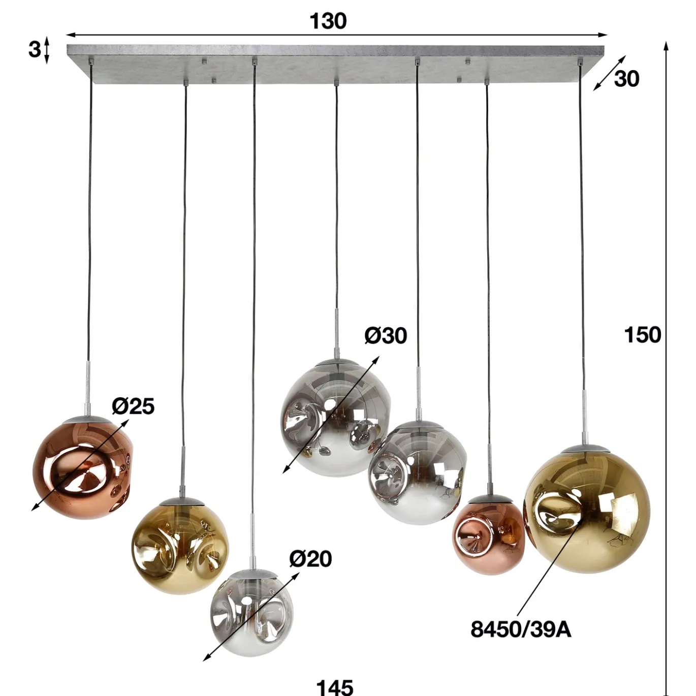 Hanglamp 4+3 Stellar - Giga Meubel