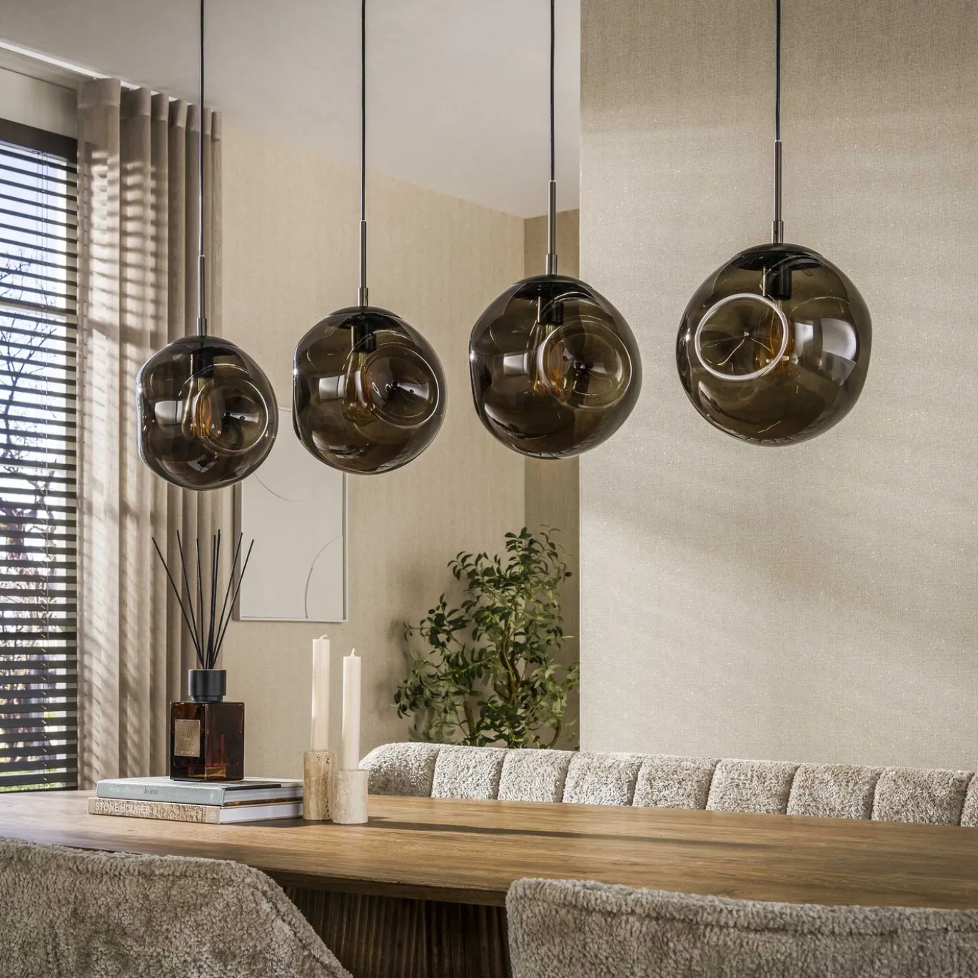 Hanglamp Stellar 4-lichts Sienna Bruin - Giga Meubel