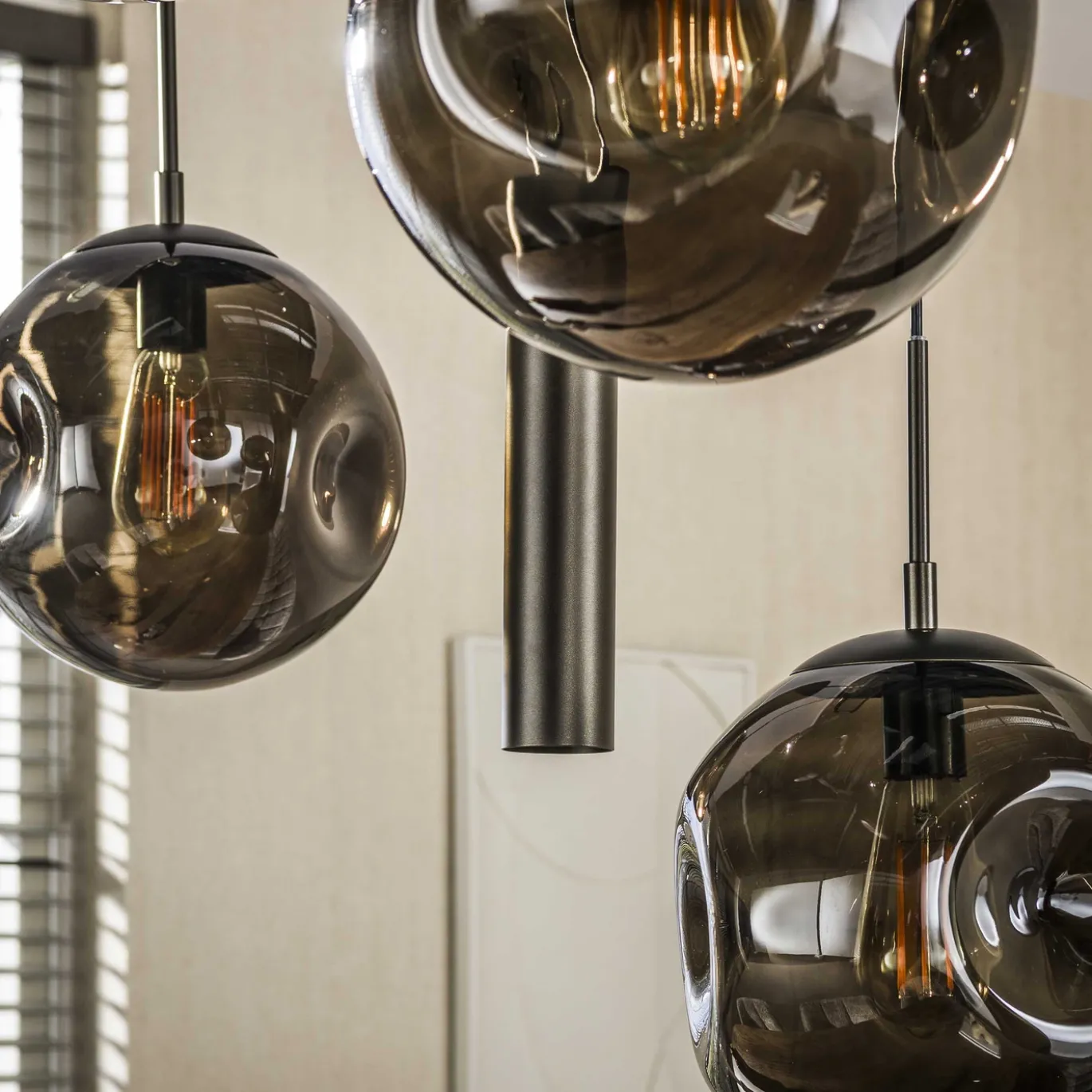 Hanglamp Stellar Pendel 5+4-lichts Sienna Bruin - Giga Meubel