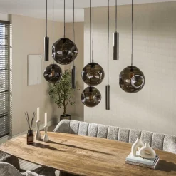 Hanglamp Stellar Pendel 5+4-lichts Sienna Bruin - Giga Meubel
