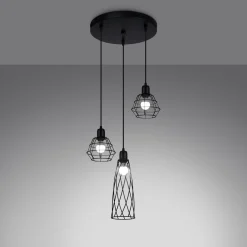 Hanglamp Suba 3-Lichts Getrapt Zwart - Giga Meubel