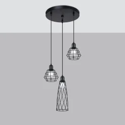 Hanglamp Suba 3-Lichts Getrapt Zwart - Giga Meubel