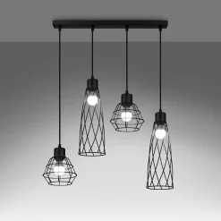 Hanglamp Suba 4-Lichts Zwart - Giga Meubel