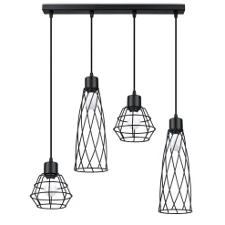 Hanglamp Suba 4-Lichts Zwart - Giga Meubel
