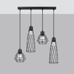 Hanglamp Suba 4-Lichts Zwart - Giga Meubel