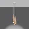 Hanglamp Sula 3-Lichts Getrapt Hout Naturel - Giga Meubel