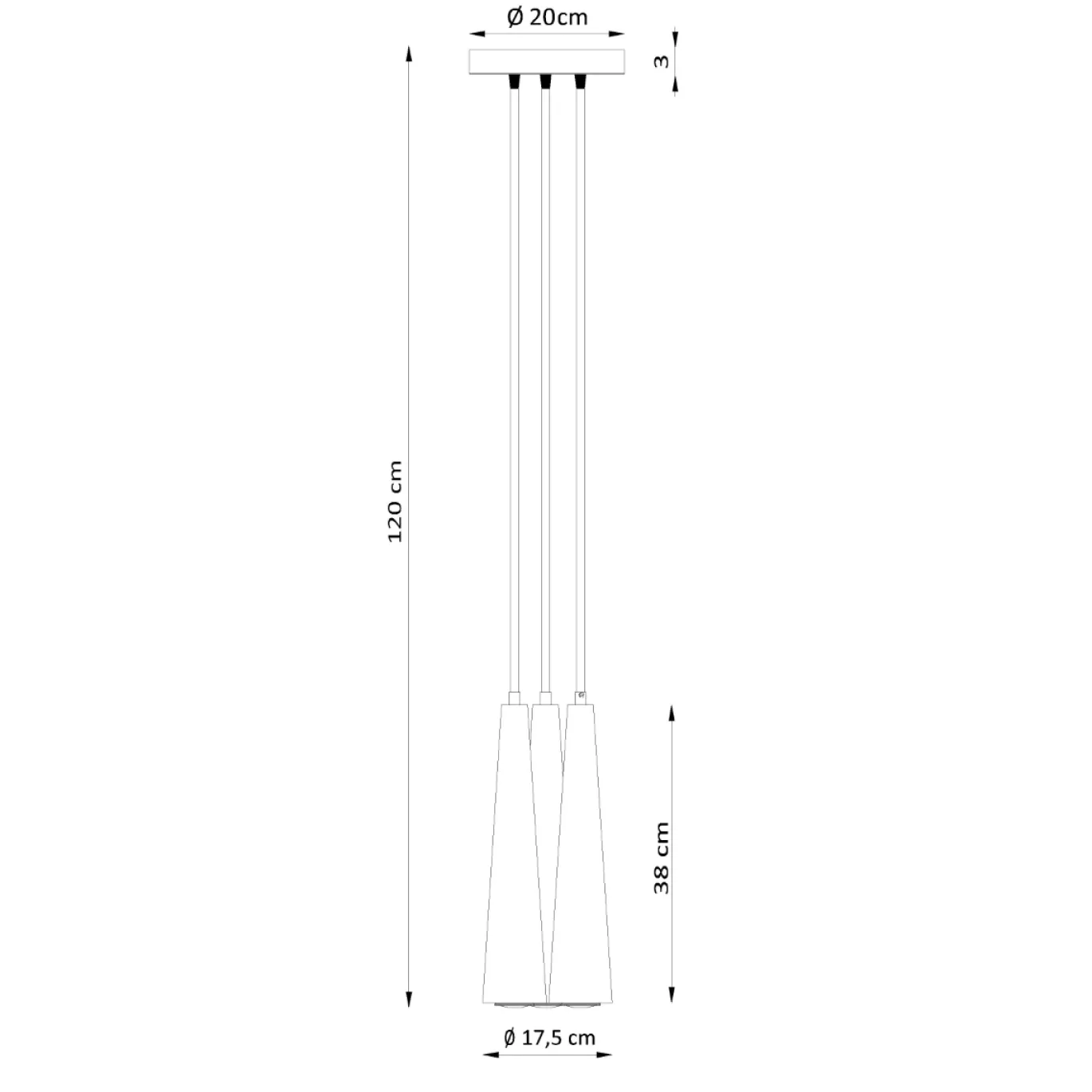 Hanglamp Sula 3-Lichts Getrapt Hout Naturel - Giga Meubel