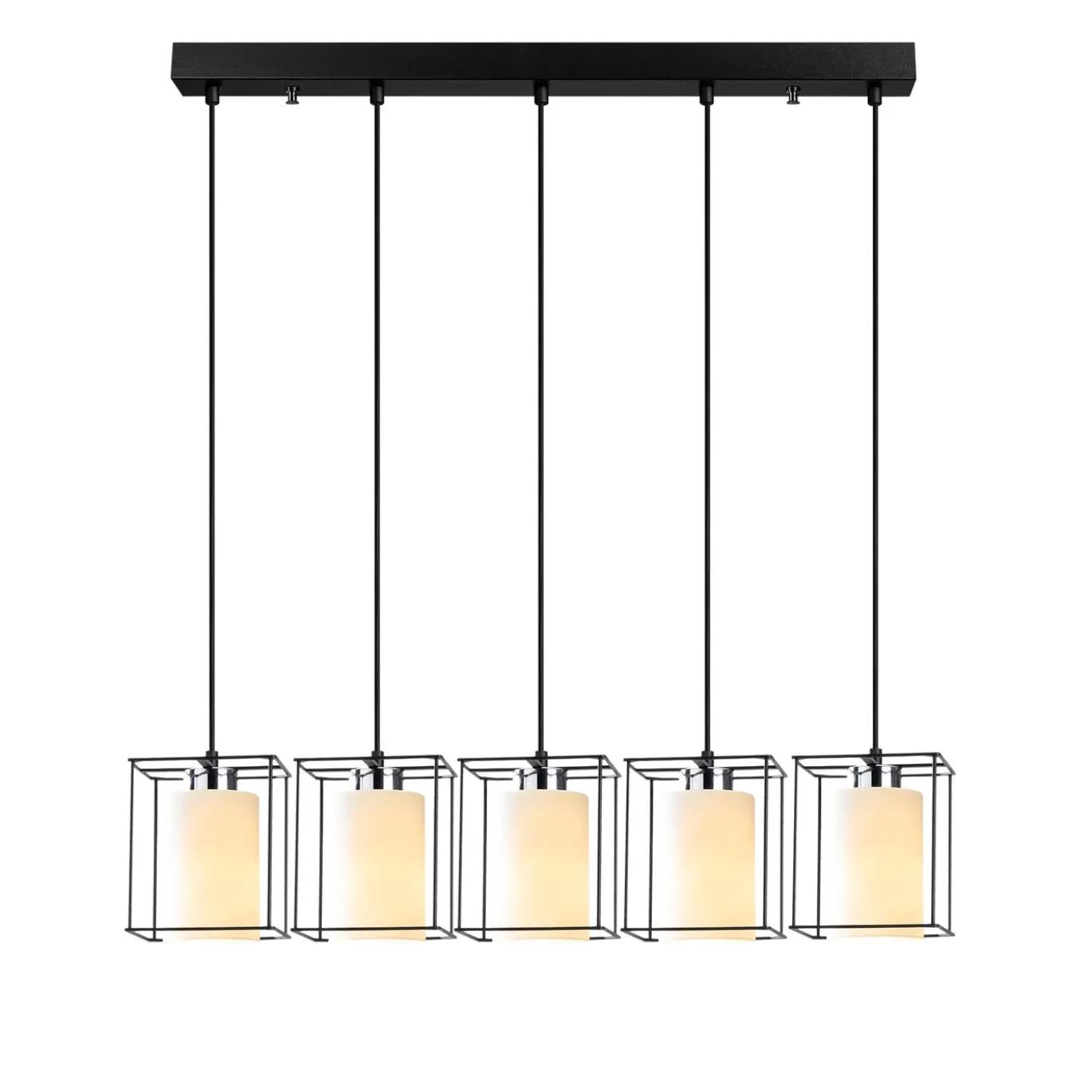 Hanglamp Swank 5-Lichts Zwart