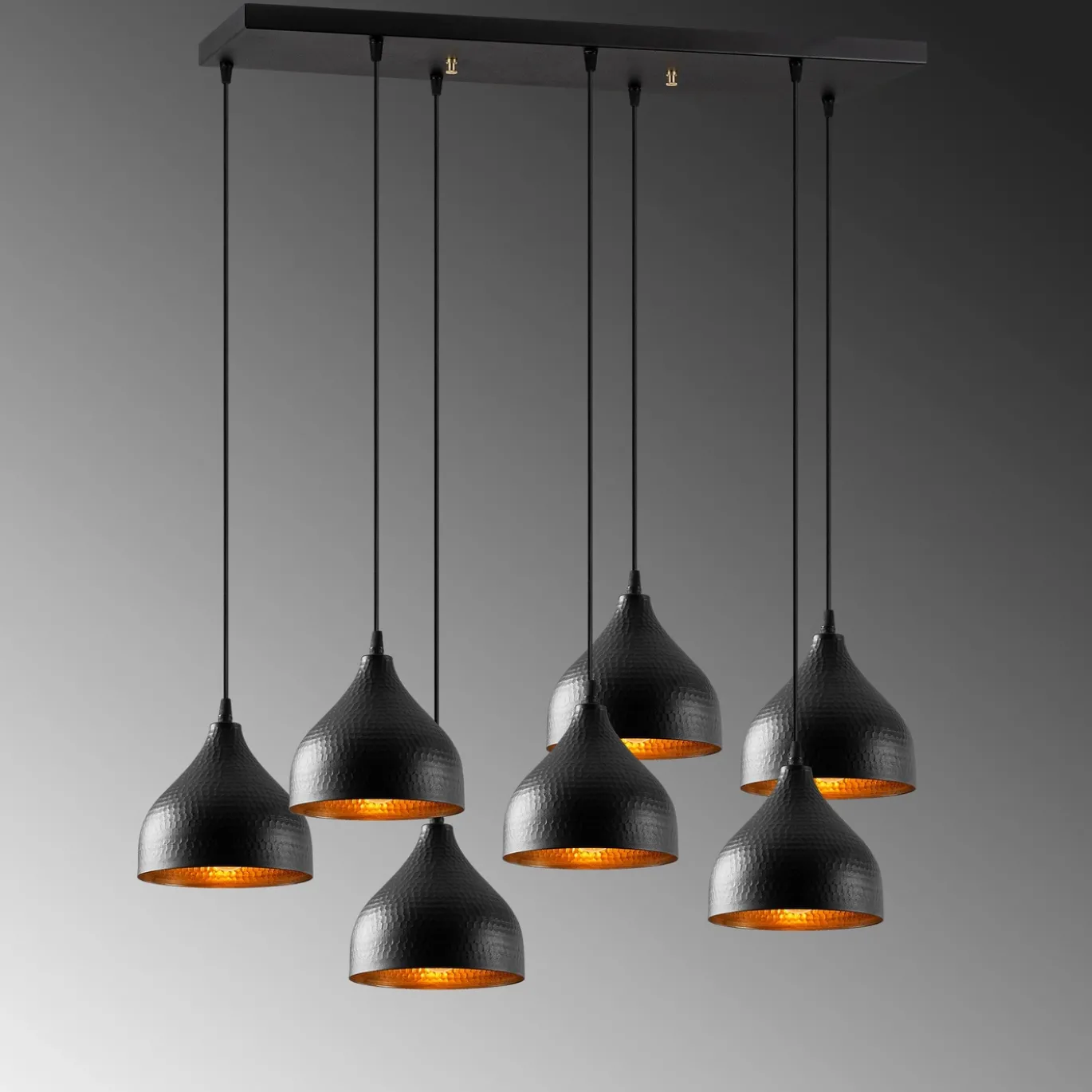 Hanglamp Tattoo Zwart 7-Lichts