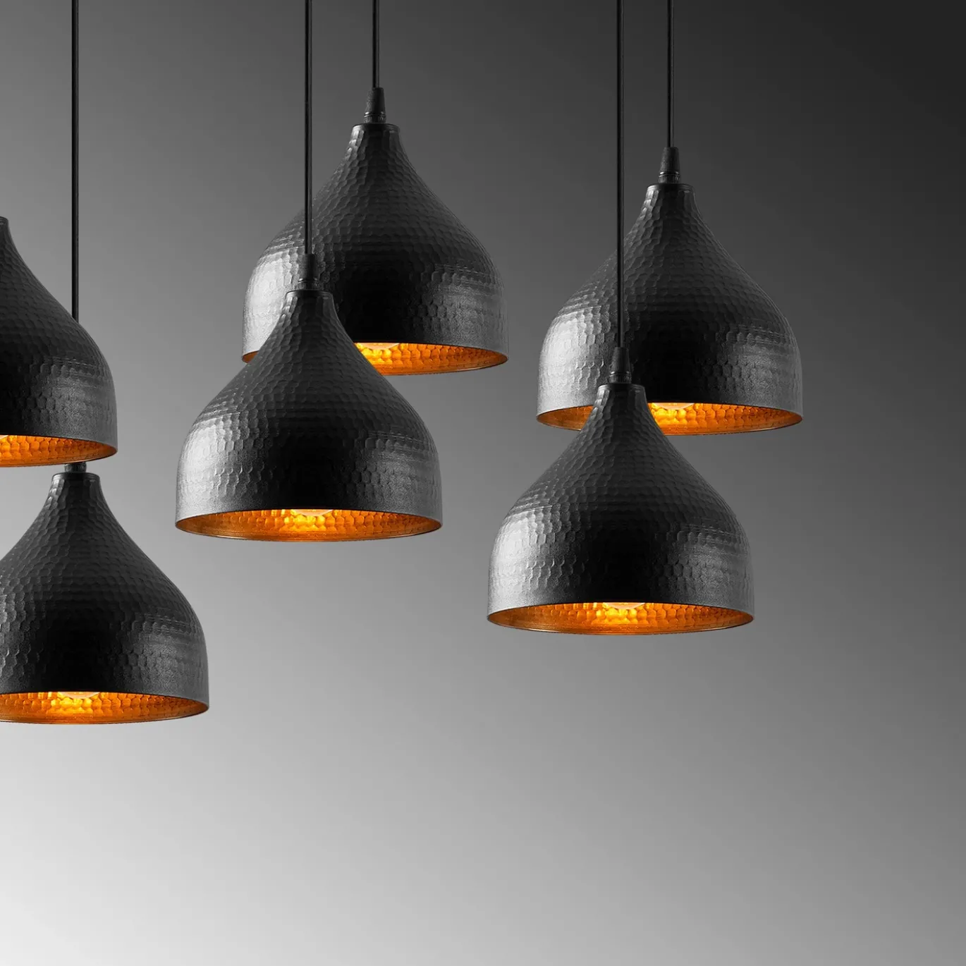 Hanglamp Tattoo Zwart 7-Lichts