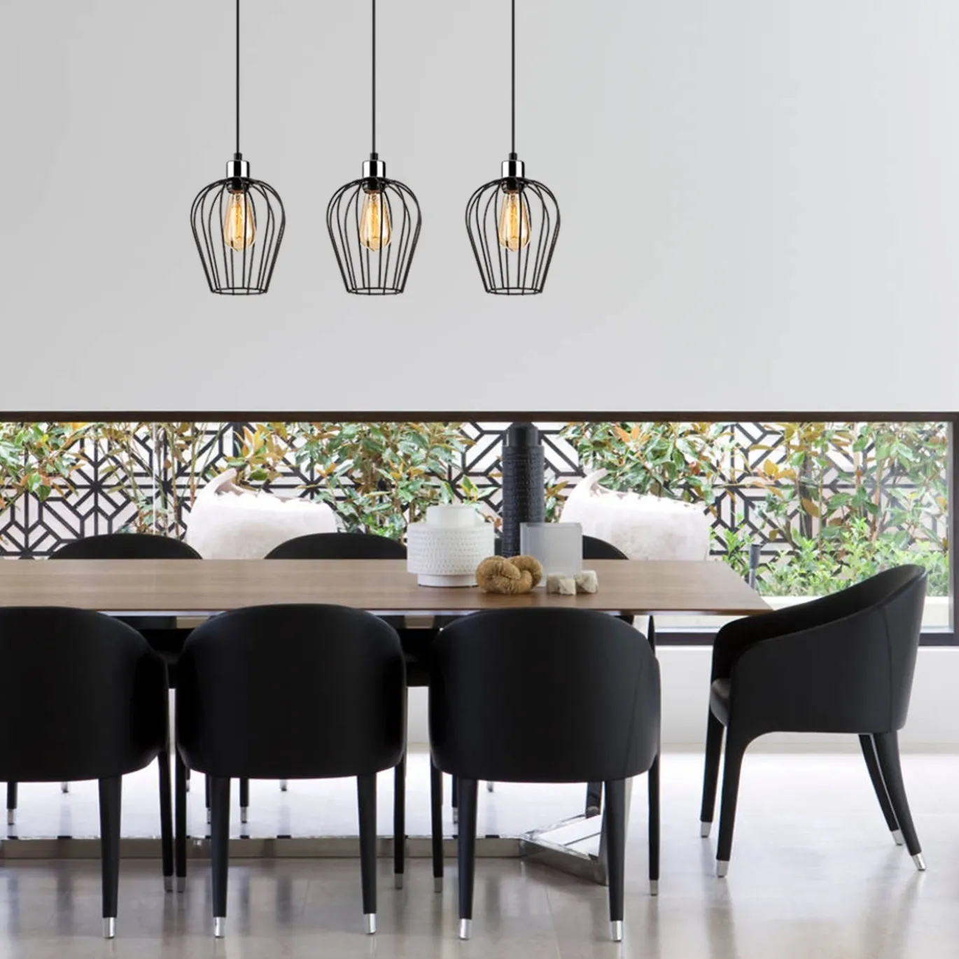 Hanglamp Tel Petal 3-Lichts Zwart