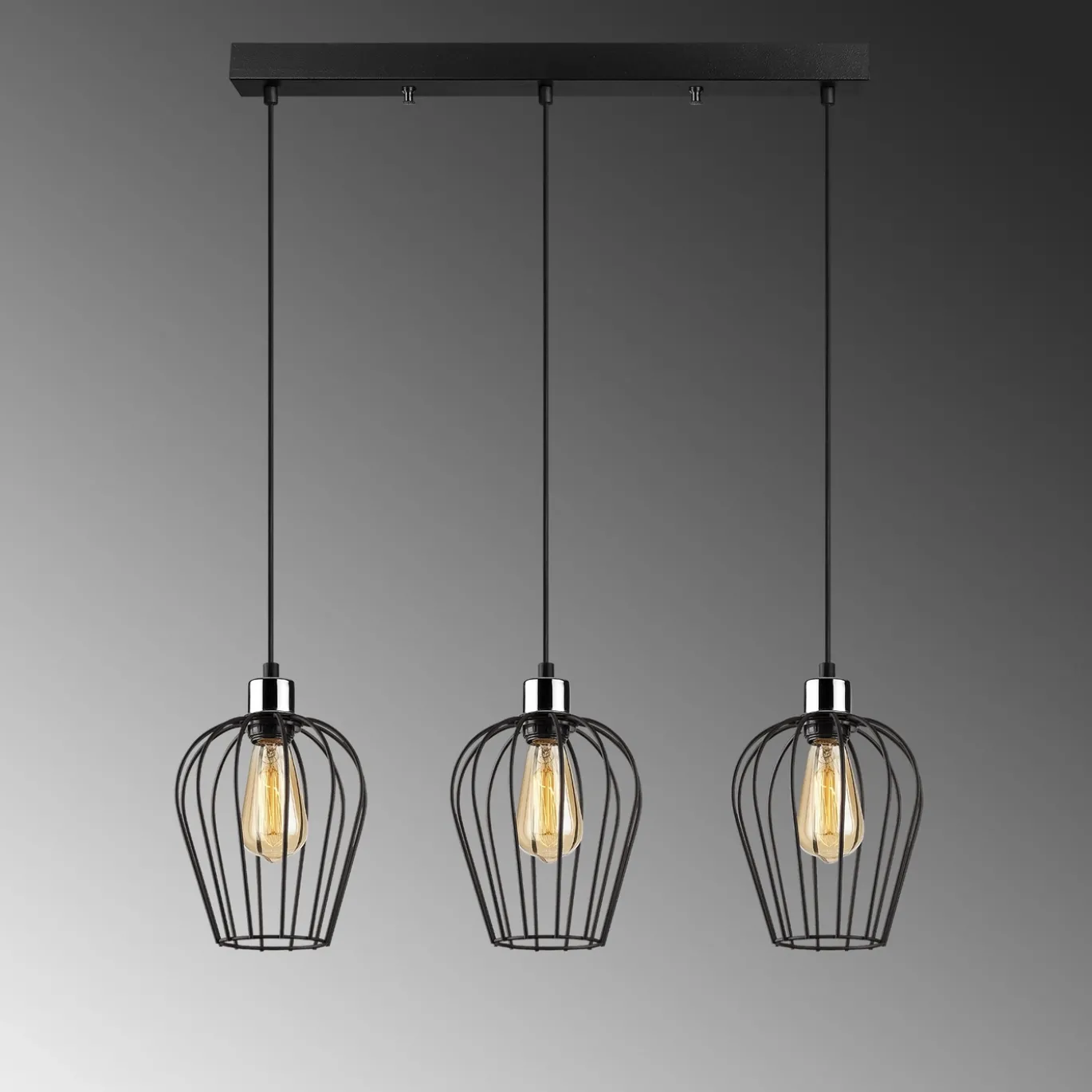 Hanglamp Tel Petal 3-Lichts Zwart