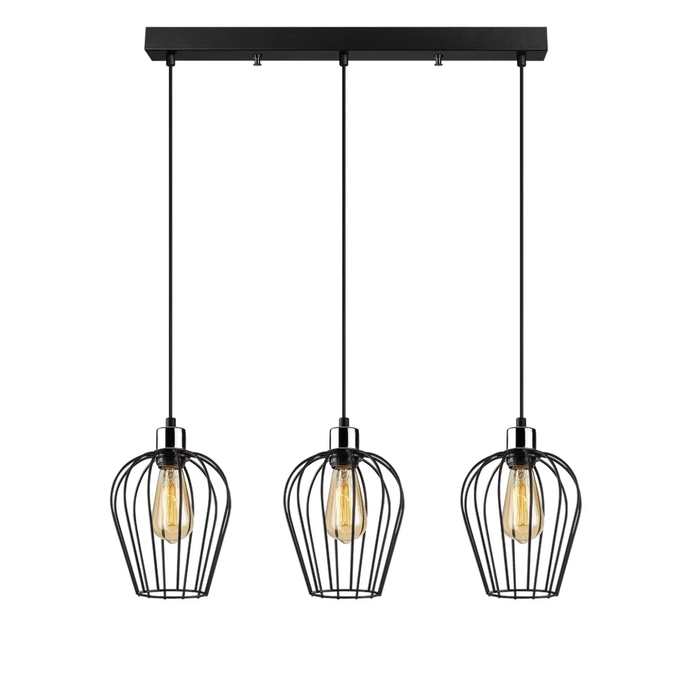 Hanglamp Tel Petal 3-Lichts Zwart