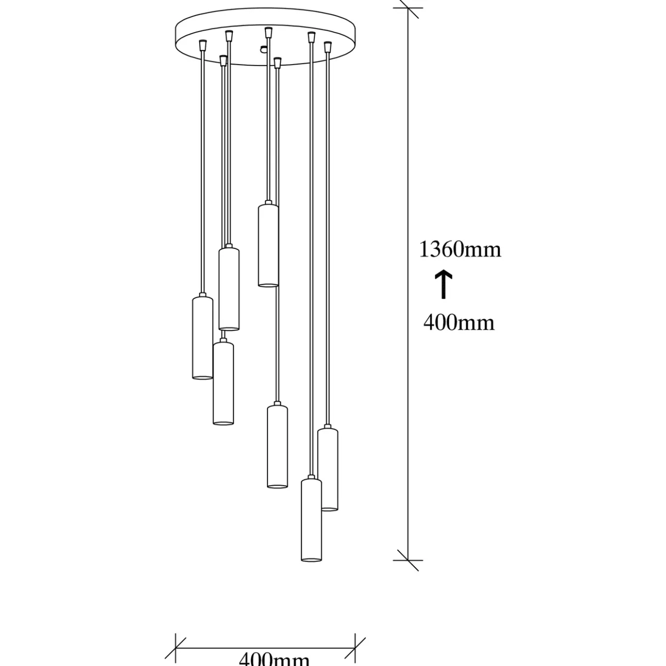 Hanglamp Tempo Goud 7-Lichts