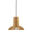 Hanglamp Tess Hout Naturel Ø25x27cm - Giga Meubel