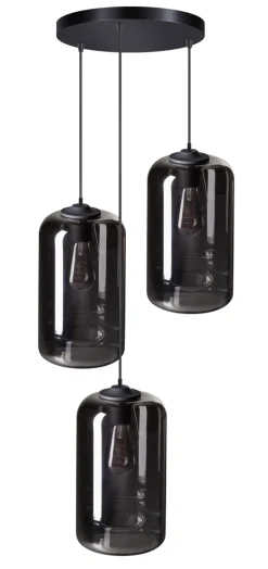 Hanglamp The John 3-Lichts Getrapt Zwart - Giga Meubel