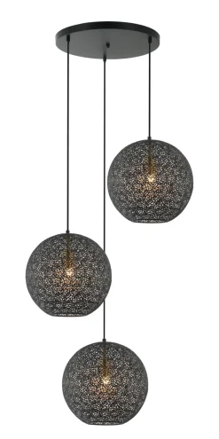 Hanglamp Truus Getrapt 3-Lichts Zwart - Giga Meubel
