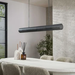 Hanglamp Tube Mesh Zwart 120cm - Giga Meubel